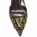 Valentino Golden & Brown Premium Quality Heels Sandals-thumb-3