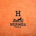Hermes Paris Embroidery logo Orange Towels - Set of 2-thumb-1