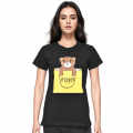 Fendi Bear Print Black Premium Women T-shirt-thumb-0