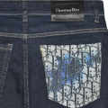 Dior Pocket-printed Dark Blue Premium Jeans-thumb-3