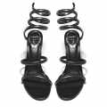 Rene Caovilla Cleo Crystal Black Heel Sandals-thumb-5