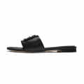 Fendi logo Black Premium Leather Flat Sandals-thumb-1