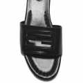 Fendi logo Black Premium Leather Flat Sandals-thumb-3