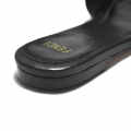 Fendi logo Black Premium Leather Flat Sandals-thumb-4