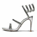 Rene Caovilla Cleo Crystal Silver Heel Sandals-thumb-1