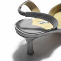 Manolo Blahnik Grey Premium Leather Heel Sandals-thumb-4