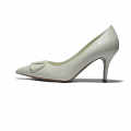 Valentino White Leather V Logo Pumps Sandals-thumb-1