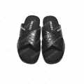 Prada Black Croc-embossed Crisscross Flip-flops-thumb-3