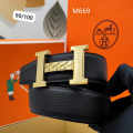 Hermes Golden Premium Quality Leather Belt-thumb-0