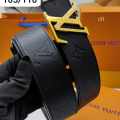 Louis Vuitton Golden Premium Quality Leather Belt-thumb-0