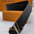 Louis Vuitton Golden & Silver Premium Quality Leather Belt-thumb-0
