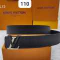 Louis Vuitton Black & Silver Premium Quality Leather Belt-thumb-0
