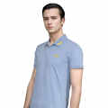 Fendi Roma Embroidered logo Sky Blue Polo T-shirt-thumb-2