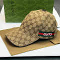 Gucci Embroidered logo Monogram Brown Premium Cap-thumb-0