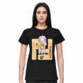 Fendi logo Print Black Premium Women T-shirt-thumb-0