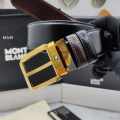 Mont Blanc Golden & Brown Premium Quality Leather Belt-thumb-0