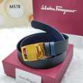 Salvatore Ferragamo Golden Premium Quality Leather Belt-thumb-0