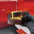 Cartier Brown & Golden Premium Quality Leather Belt-thumb-0