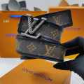 Louis Vuitton Silver Premium Quality Leather Belt-thumb-0