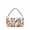 Fendi Baguette FF embroidery Multicolor canvas bag-thumb-2