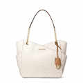 Michael Kors Jet Set Large Logo Cream Shoulder Bag-thumb-0