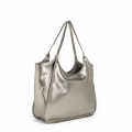 Charles & Keith Sianna Crinkle-Effect Slouchy Grey Tote Bag-thumb-2