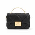 Charles & Keith Quilted Boxy Top Black Handle Bag-thumb-0