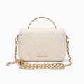 Charles & Keith Quilted Boxy Top Cream Handle Bag-thumb-1