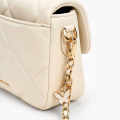 Charles & Keith Quilted Boxy Top Cream Handle Bag-thumb-3