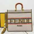 Fendi Plain Ladies Trendy Leather  Cream Handbag-thumb-0