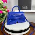 Karl Lagerfeld Textured Leather Structured Blue Handheld Bag-thumb-0