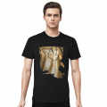 Armani Exchange Black Mercerized Cotton Metal Print T-shirt-thumb-0