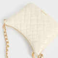 Charles & Keith Duo Quilted Slouchy Cream Hobo Bag-thumb-4