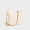Charles & Keith Duo Quilted Slouchy Cream Hobo Bag-thumb-1