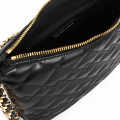 Charles & Keith  Duo Quilted Slouchy Black Hobo Bag-thumb-2