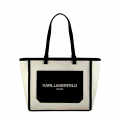 Karl Lagerfeld Paris Maybelle Logo White Tote Bag-thumb-0