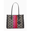 Kate Spade Flower Jacquard Stripe Tote Bag-thumb-0