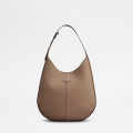 Tod's Di Leather Small Beige Hobo Bag-thumb-0