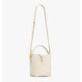 YSL le 37 Small Shiny White Bucket Bag-thumb-1