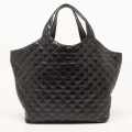 Saint Laurent Black Quilted Leather Maxi Icare Shopping Tote Bag-thumb-1