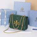 Tory Burch Eleanor Quilted Convertible Green Shoulder Bag-thumb-0