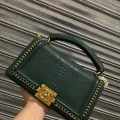 Chanel Le Boy Python Green Leather Bag-thumb-0
