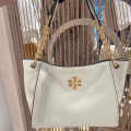 Tory Burch Britten Small Slouchy White Tote Bag-thumb-0