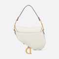 Dior Saddle Bag with Strap White Grained skin-thumb-1