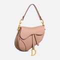 Dior Saddle Bag with Strap Pink Grained skin-thumb-0