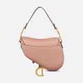 Dior Saddle Bag with Strap Pink Grained skin-thumb-1