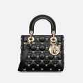 Dior Butterfly Studs Cannage Lambskin Black Handbag-thumb-0
