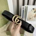 Gucci Black & Golden Elastic Band Crystal Embellished Buckle Belt-thumb-0