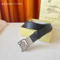 Burberry Black & Silver Embellished Buckle Belt-thumb-0