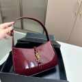 Saint Laurent le 5 à 7 mini patent-leather Wine shoulder bag-thumb-1